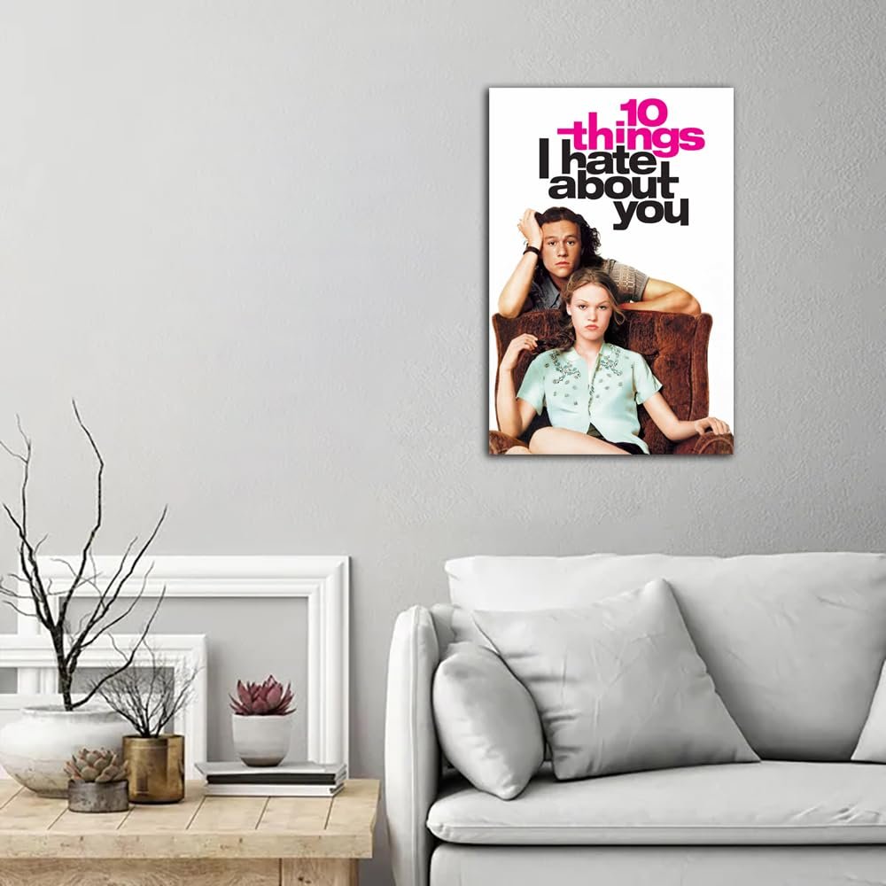 10 Things I Hate About You Poster Movie Poster Print Wall Art Canvas Painting Room Aesthetic Bedroom Decoration Pictures (Unframed, (12x18inch(30x45cm)