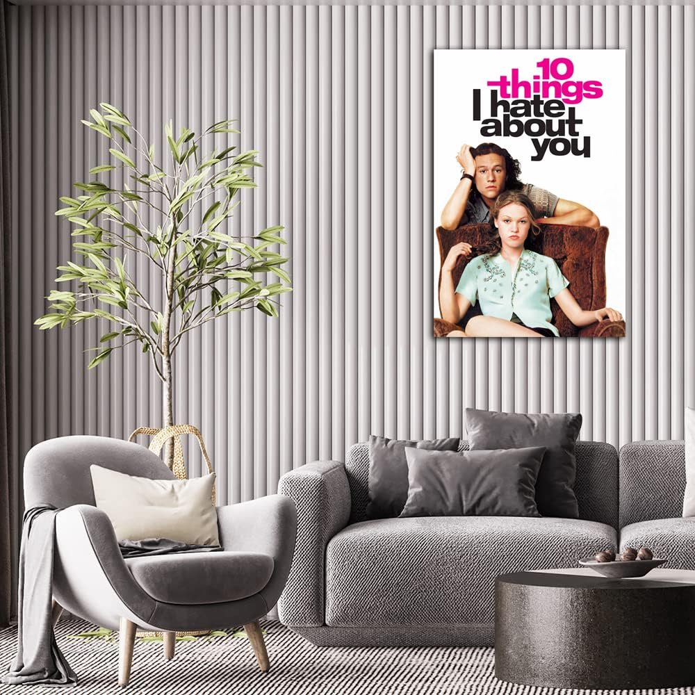 10 Things I Hate About You Poster Movie Poster Print Wall Art Canvas Painting Room Aesthetic Bedroom Decoration Pictures (Unframed, (12x18inch(30x45cm)