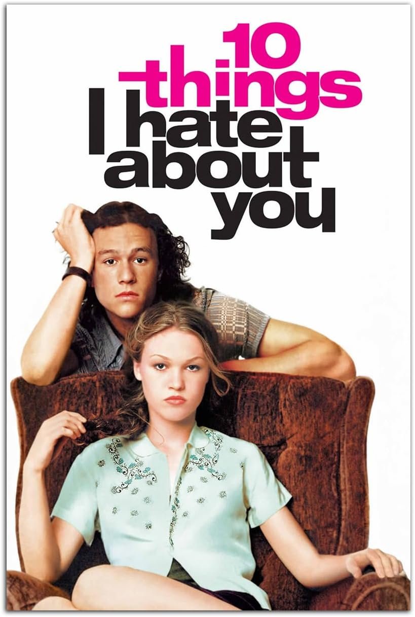 10 Things I Hate About You Poster Movie Poster Print Wall Art Canvas Painting Room Aesthetic Bedroom Decoration Pictures (Unframed, (12x18inch(30x45cm)