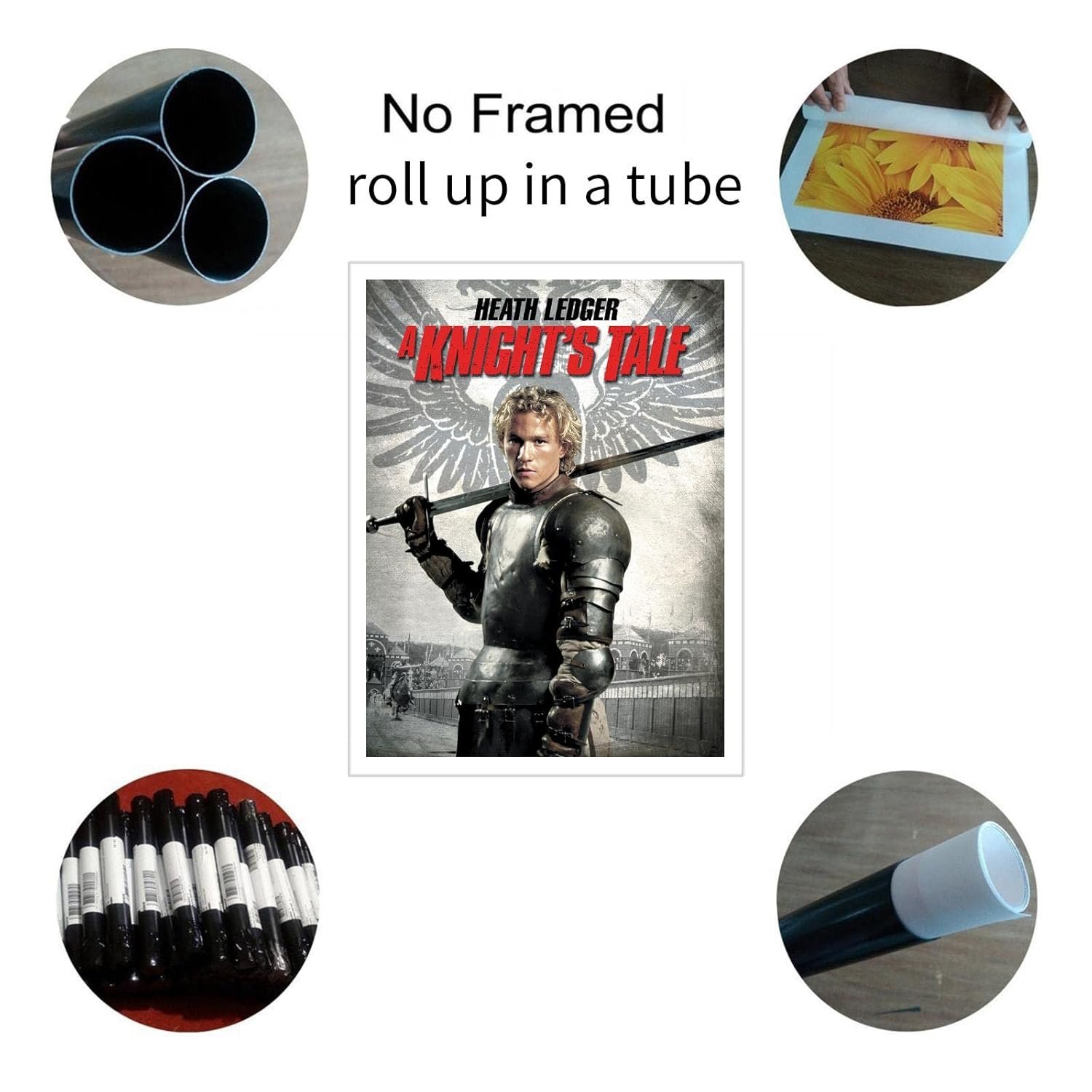 A Knight's Tale 2001 Movie Poster Wall Art Action Love Canvas Prints Classic Movies Poster For Home Office Cinema Decorations Unframed 27"x20"