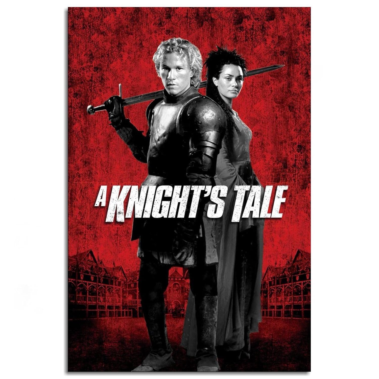 A Knight's Tale Movie Poster Canvas Prints Rufus Sewell A Knight's Tale Classic Movies Poster Wall Art For Home Office Cinema Decorations Unframed 18"x12"
