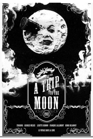 A Trip To The Moon 1902 Movie Poster posters Wall Art Classic Film posteres Canvas Prints Posters For Home Office Living Room Decorations Noframed 10"x8"