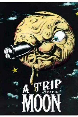 A Trip To The Moon Movie Poster Wall Art Science Fiction Movies Canvas Prints Retro Movies Poster For Home Office Cinema Decorations Unframed 12"x8"