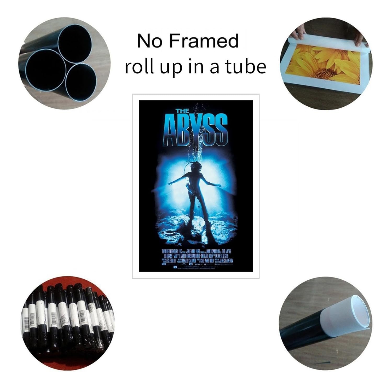 Abyss Movies Posters Canvas Prints Science Fiction Movies Action Drama Movies Poster Wall Art For Home Office Living Room Decorations Unframed 24"x16"