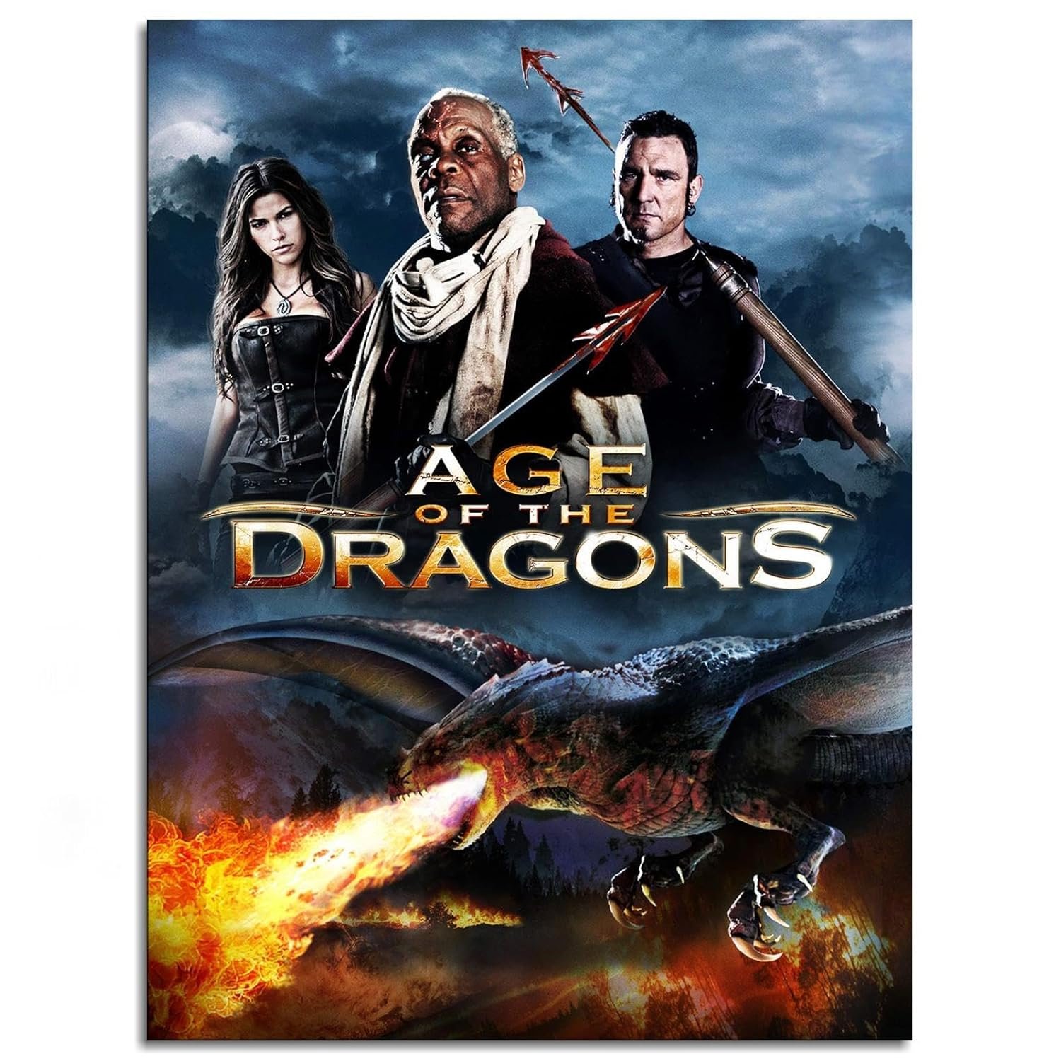 Age Of The Dragons Movie Poster Canvas Prints Science Fiction Movies Action Movies Poster Wall Art For Home Office Cinema Decorations With Framed 32"x24"