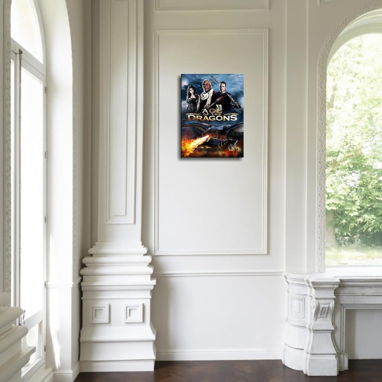 Age Of The Dragons Movie Poster Canvas Prints Science Fiction Movies Action Movies Poster Wall Art For Home Office Cinema Decorations With Framed 32"x24"