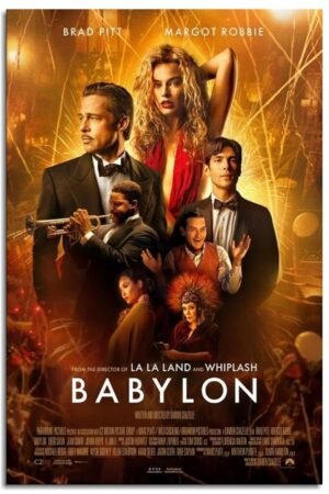 AISONSITE Babylon Movie Poster Drama Movie Poster Canvas Prints Comedy Drama Fun Movies Poster Wall Art For Home Office Bedroom Decorations Unframed 18"x12"