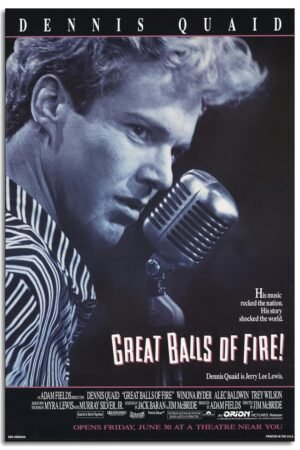 AISONSITE Great Balls Of Fire Movie Poster Vintage Movie Poster Canvas Prints Posters For Room Aesthetic Wall Art For Home Office Bedroom Decorations Unframed 36"x24"