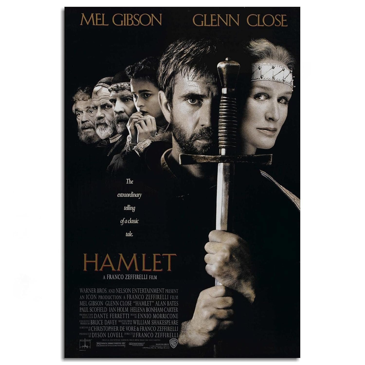 AISONSITE Hamlet Movie Poster Canvas Prints Classic Film Poster Posters For Room Aesthetic Poster Wall Art For Home Office Bedroom Decorations Unframed 12"x8"