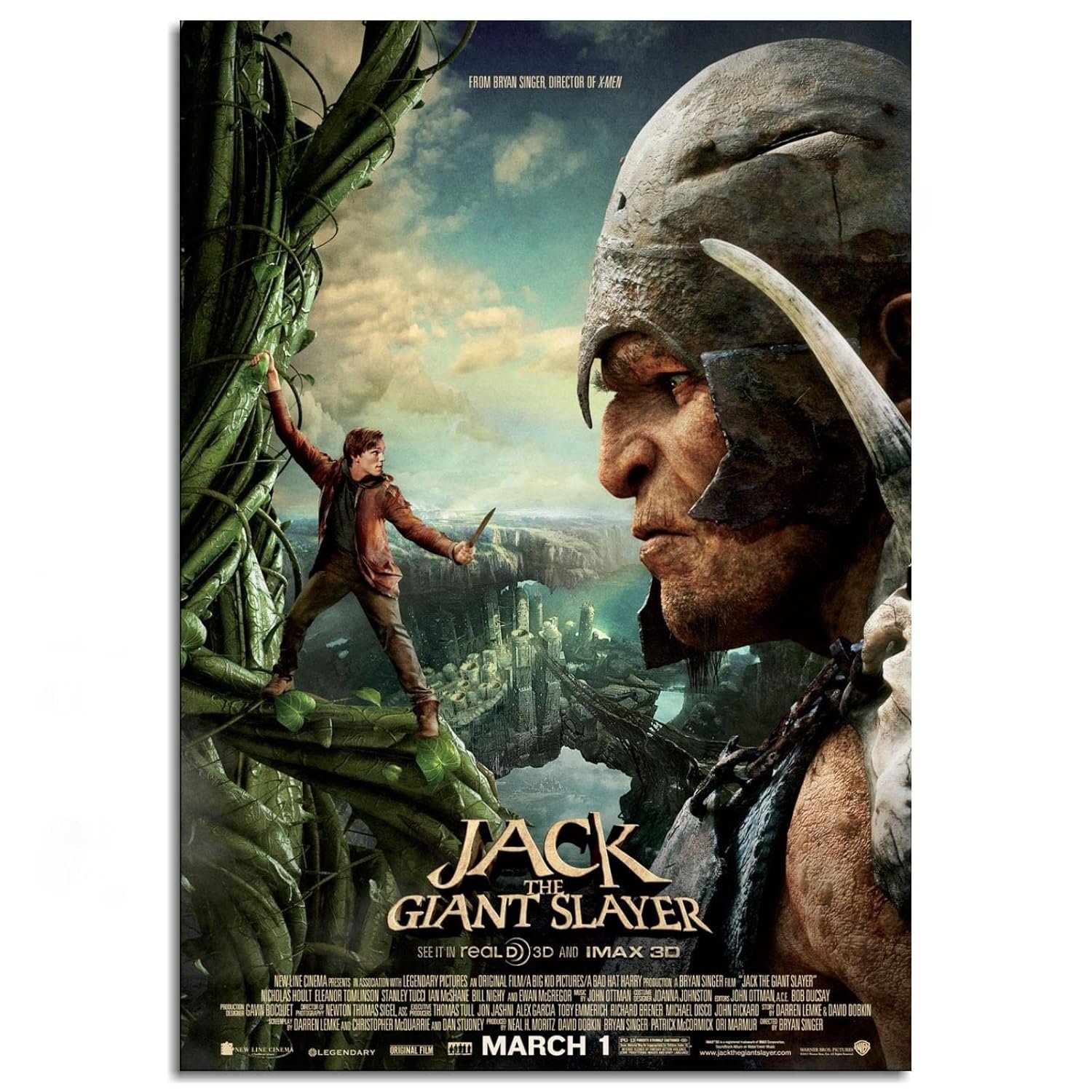 AISONSITE Jack The Giant Slayer Movie Poster Canvas Prints Classic Film Poster Room Decor Poster Wall Art For Home Office Bedroom Decorations Unframed 12"x8"