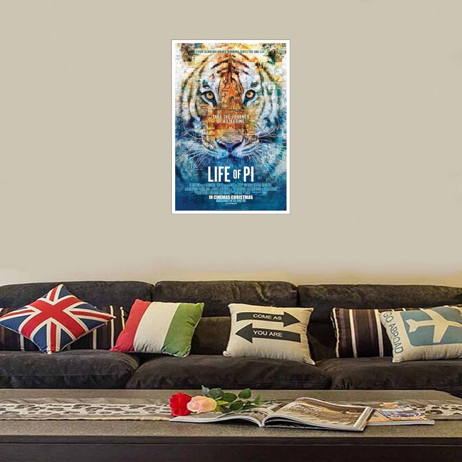 AISONSITE Life Of Pi Movie Poster Wall Art Animal Adventure Movie Poster Canvas Prints Classic Movie Poster Poster For Home Office Living Room Decorations Unframed 18"x12"