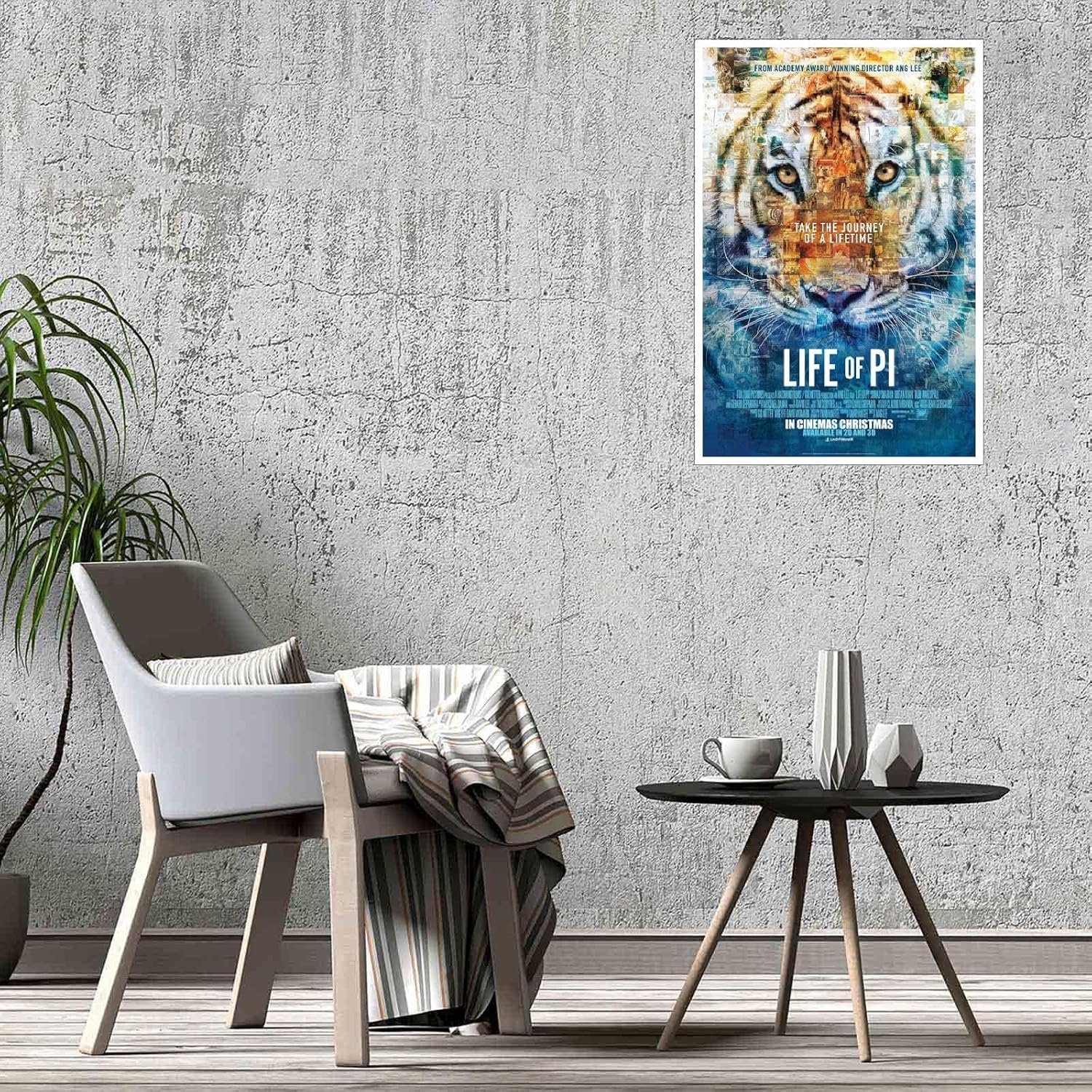 AISONSITE Life Of Pi Movie Poster Wall Art Animal Adventure Movie Poster Canvas Prints Classic Movie Poster Poster For Home Office Living Room Decorations Unframed 18"x12"