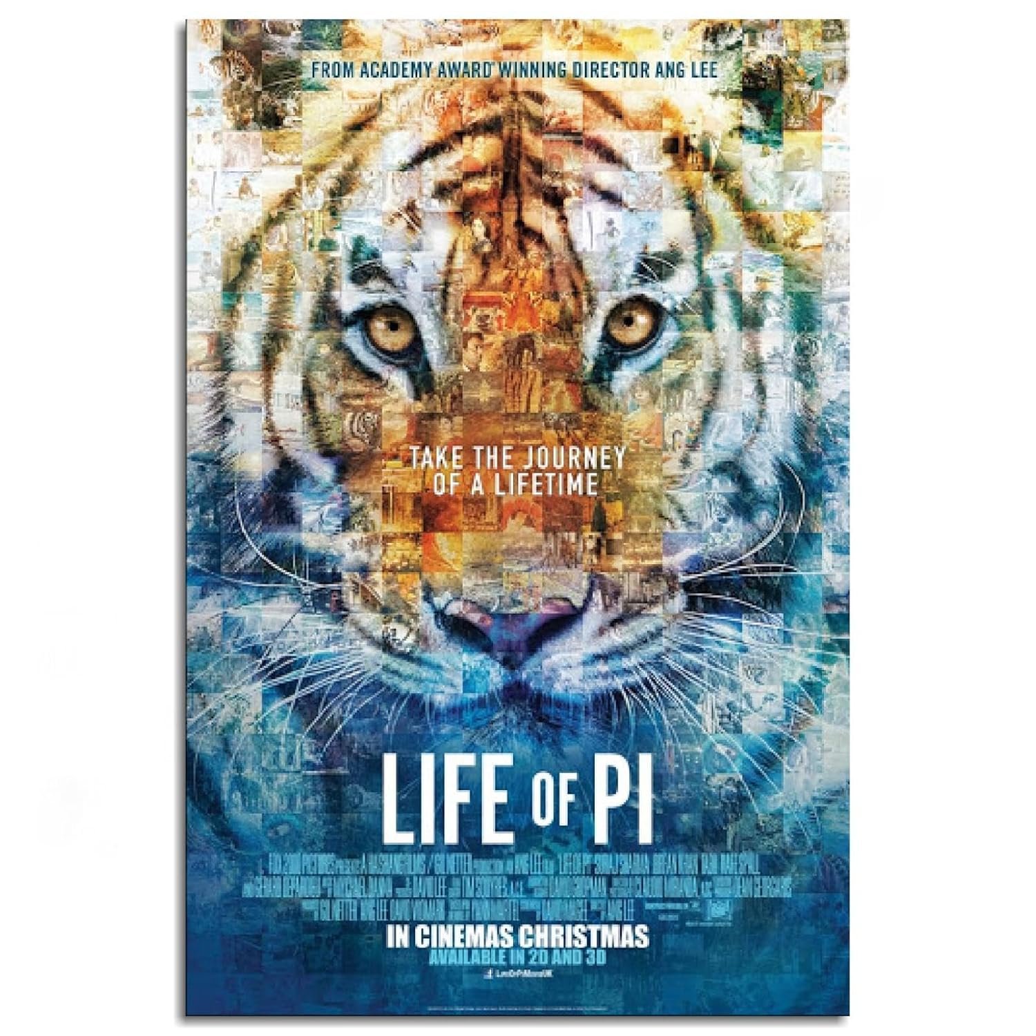 AISONSITE Life Of Pi Movie Poster Wall Art Animal Adventure Movie Poster Canvas Prints Classic Movie Poster Poster For Home Office Living Room Decorations Unframed 18"x12"