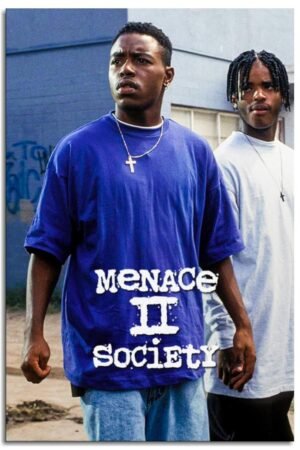 AISONSITE Menace II Society Movie Poster Canvas Prints Crime Drama Film Classic Movie Poster Classic Film Poster Wall Art For Home Office Bedroom Decorations Unframed 36"x24"