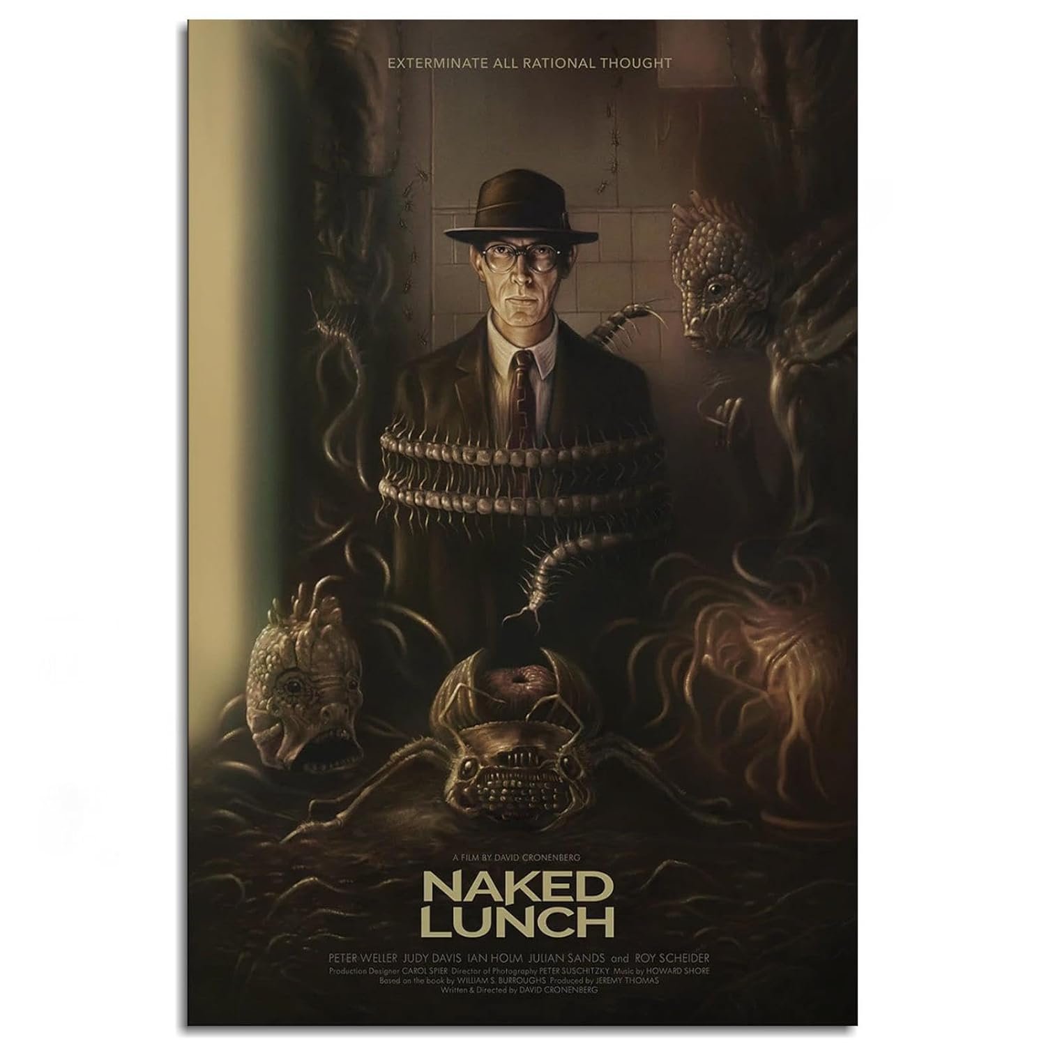 AISONSITE Naked Lunch Movie Poster The Smell Of Fear Kara Movie Poster Canvas Prints Action Movies Wall Art For Home Office Bedroom Decorations Unframed 18"x12"