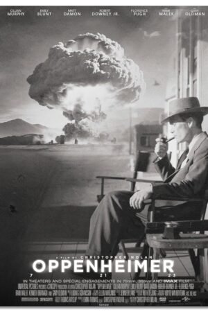 AISONSITE Oppenheimer Movie Poster Wall Art Classic Movie Poster Canvas Prints A-bomb Poster For Home Office Bedroom Decorations Unframed 10"x8"