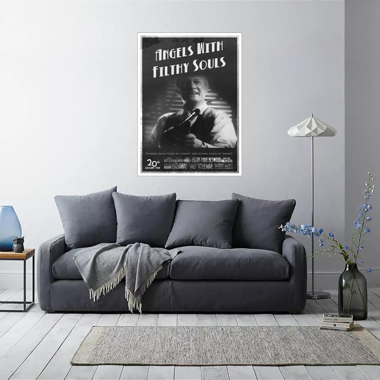 Angels With Filthy Souls Canvas Prints Retro Monochrome Poster Wall Art For Home Office Decorations Noframed 16"x12"