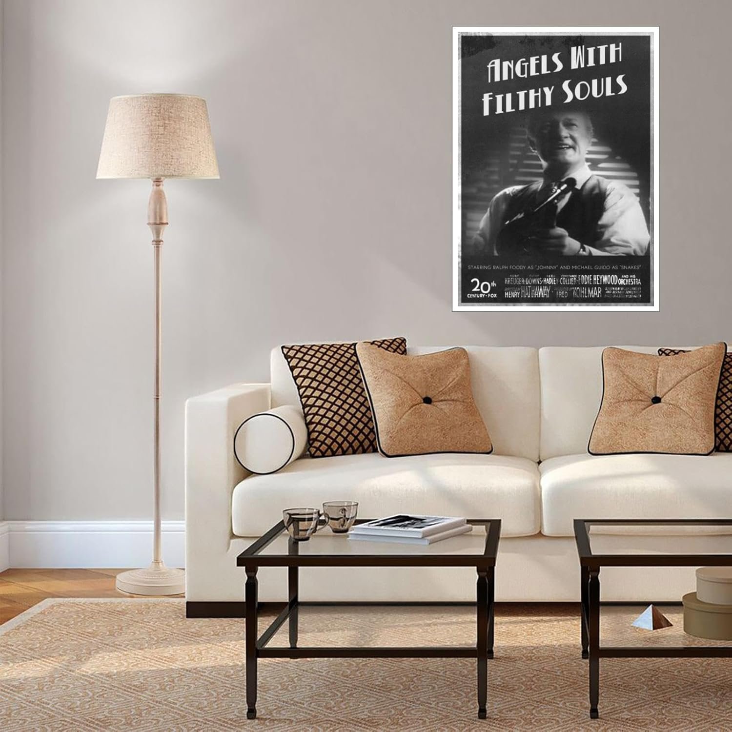 Angels With Filthy Souls Canvas Prints Retro Monochrome Poster Wall Art For Home Office Decorations Noframed 16"x12"