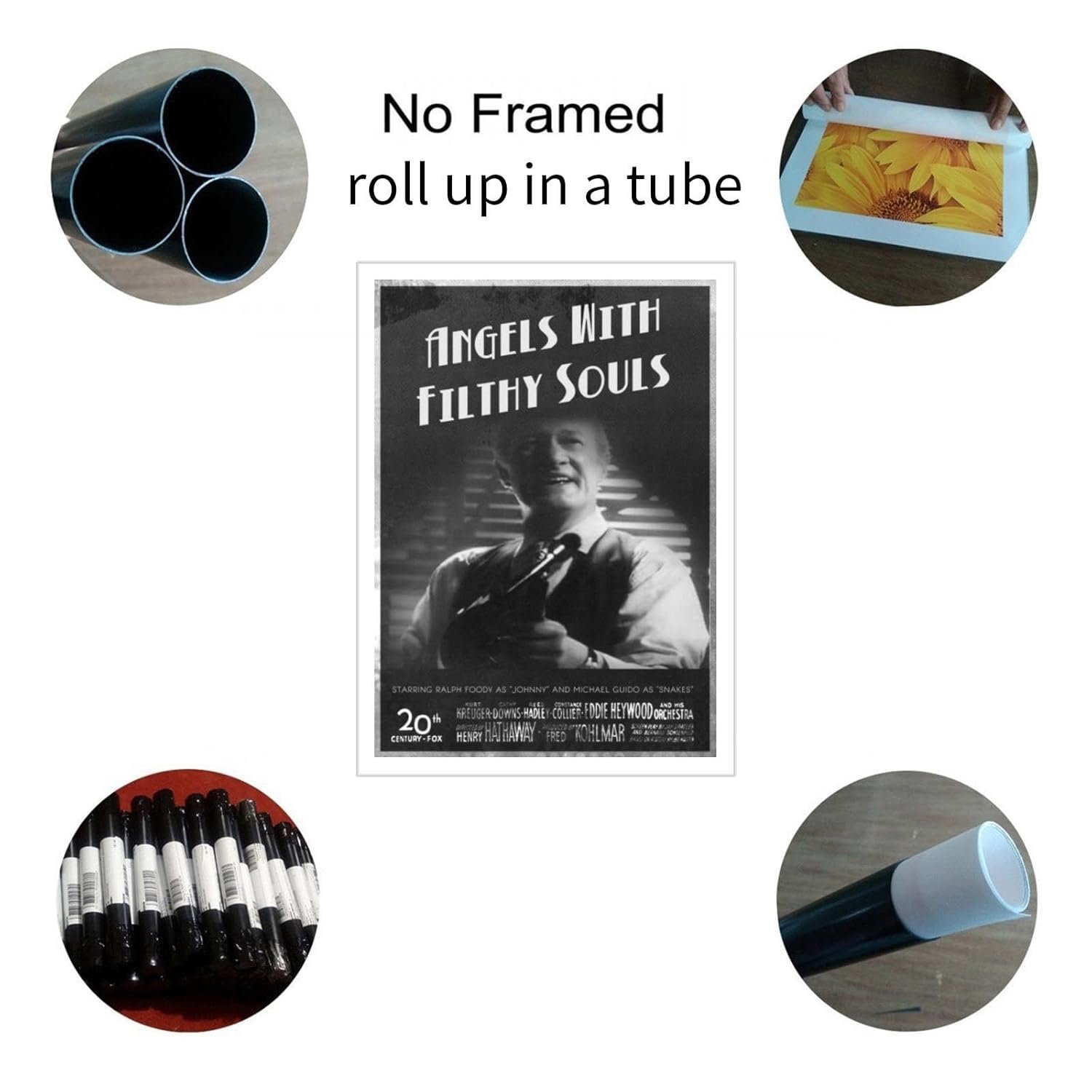 Angels With Filthy Souls Canvas Prints Retro Monochrome Poster Wall Art For Home Office Decorations Noframed 16"x12"