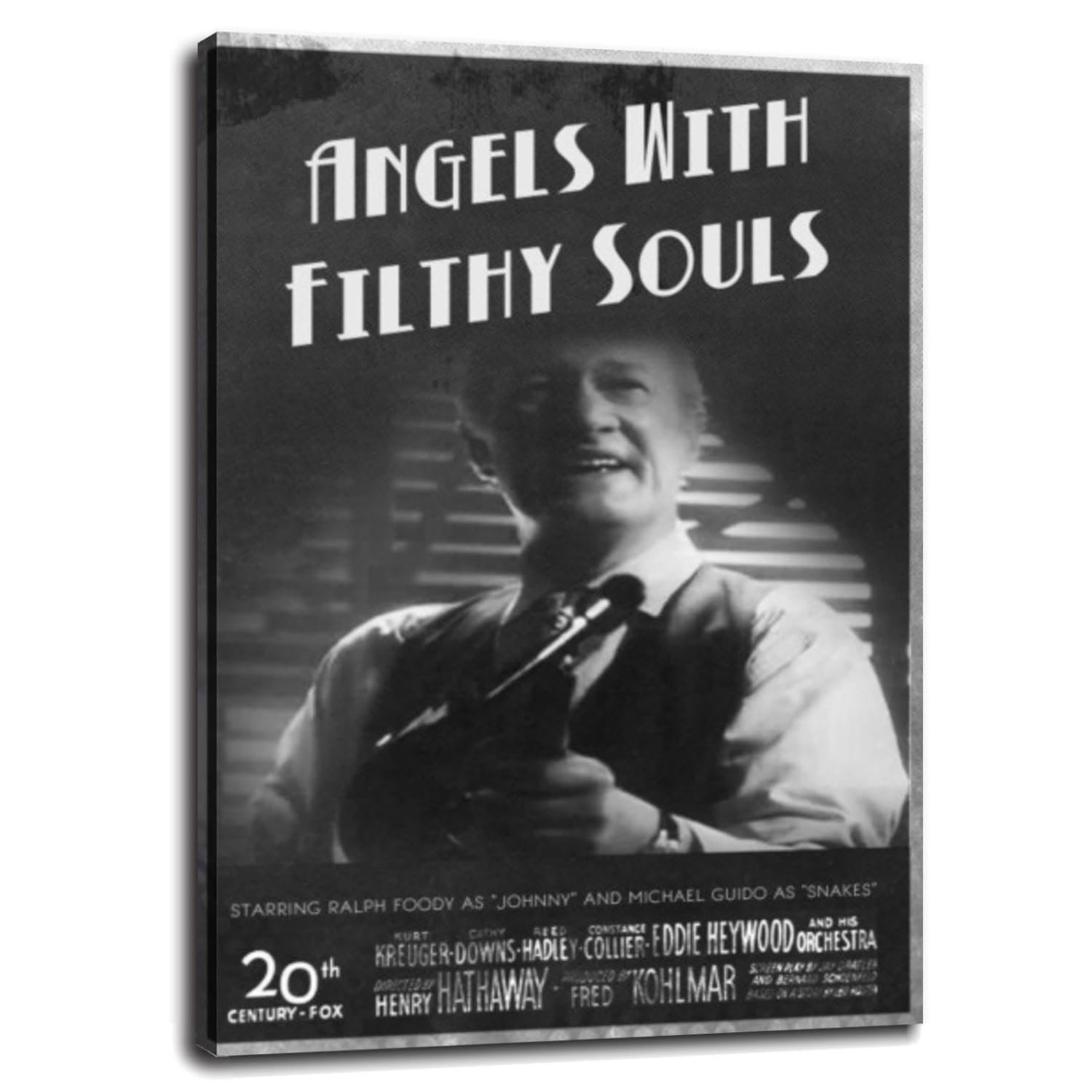 Angels With Filthy Souls Canvas Prints Retro Monochrome Poster Wall Art For Home Office Decorations Noframed 16"x12"