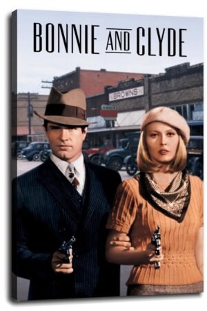 Bonnie And Clyde (1967) Movie Poster Wall Art The Story Of The Great Thief Canvas Prints Action Movies Poster For Home Office Cinema Decorations With Framed 24"x16"
