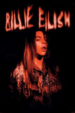 BUY ART FOR LESS Officially Licensed Billie Eilish - Sparks Art Poster - 24 x 36 Inch - Decorative Print - Poster Paper - Ready to Frame