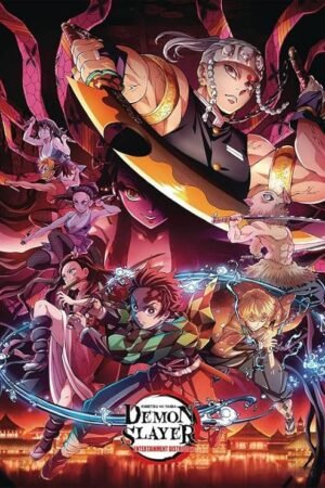 BUY ART FOR LESS Officially Licensed Demon Slayer Entertainment District 24 x 36 Inch Art Poster - Decorative Print - Poster Paper - Ready to Frame