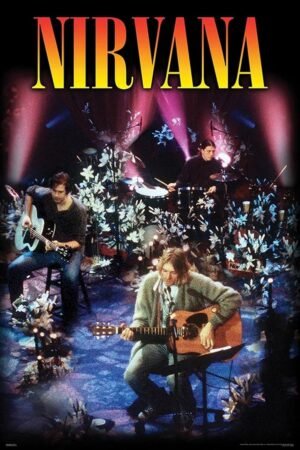 BUY ART FOR LESS Officially Licensed Nirvana - Unplugged 24 x 36 Inch Art Poster - Decorative Print - Poster Paper - Ready to Frame