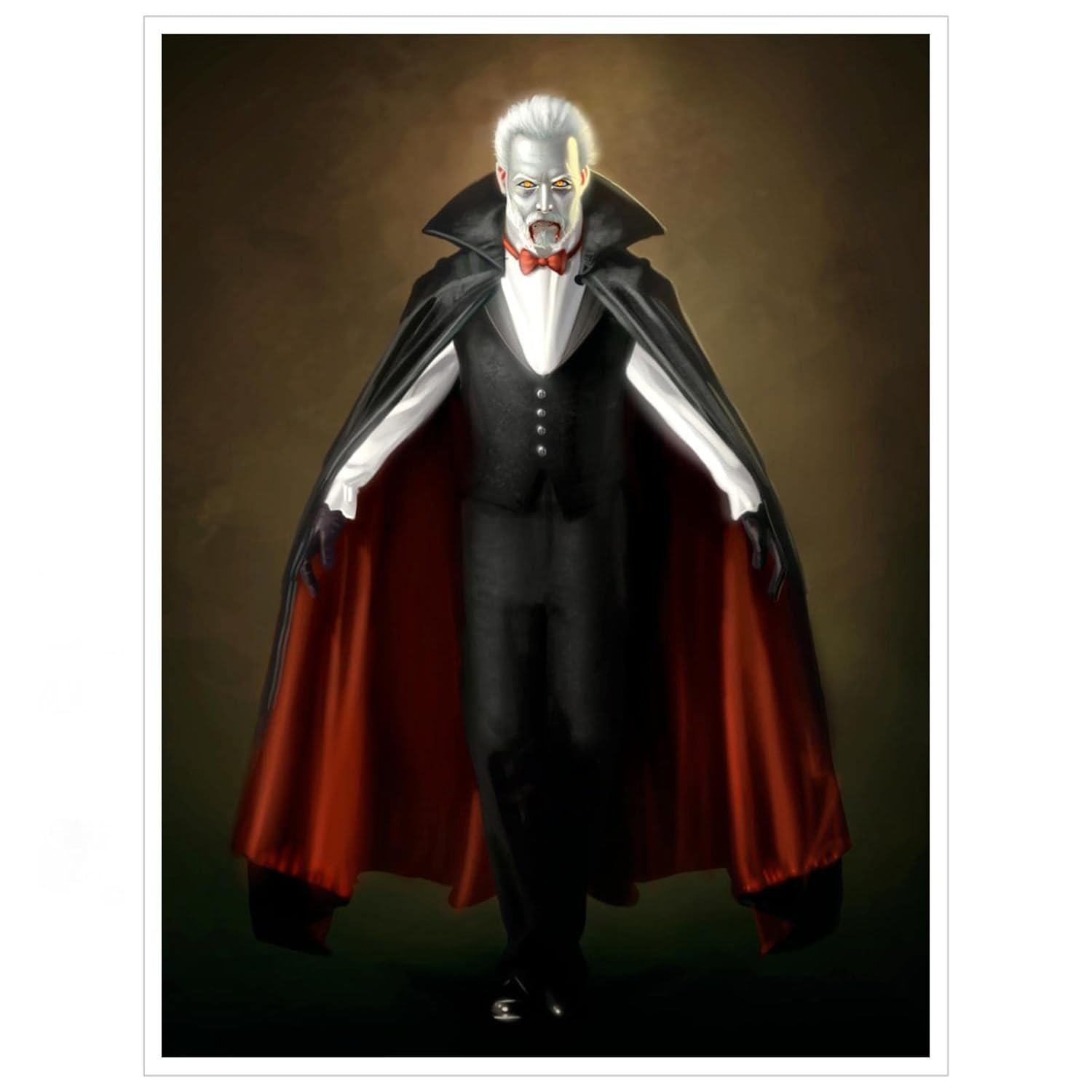 CLEARCONNECT Count Vampire Canvas Prints Terror Vampire Poster Poster Wall Art For Home Office Corridor Decorations Unframed 32"x24"