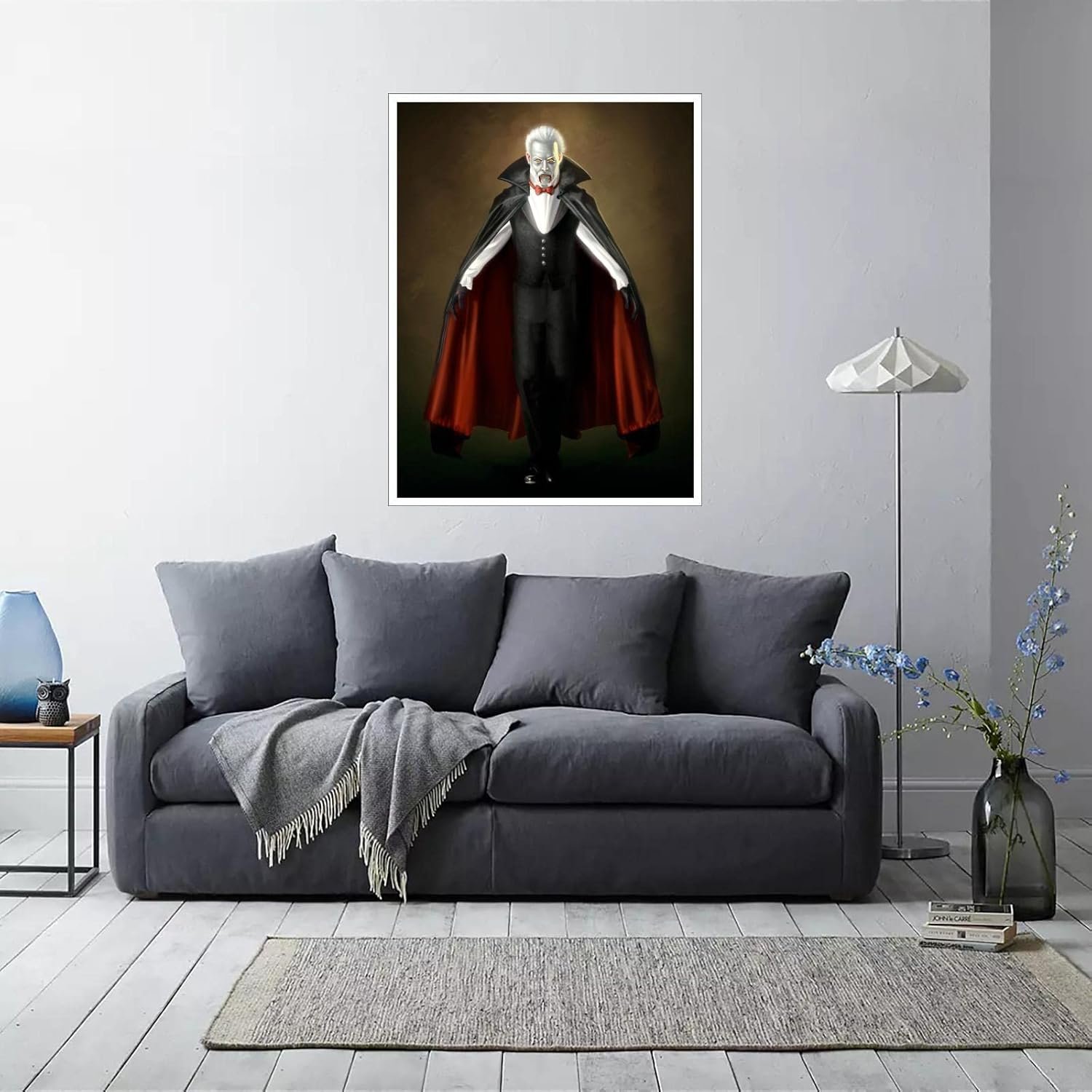 CLEARCONNECT Count Vampire Canvas Prints Terror Vampire Poster Poster Wall Art For Home Office Corridor Decorations Unframed 32"x24"