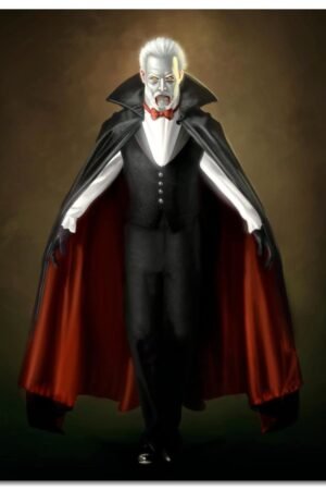 CLEARCONNECT Count Vampire Canvas Prints Terror Vampire Poster Poster Wall Art For Home Office Corridor Decorations Unframed 32"x24"