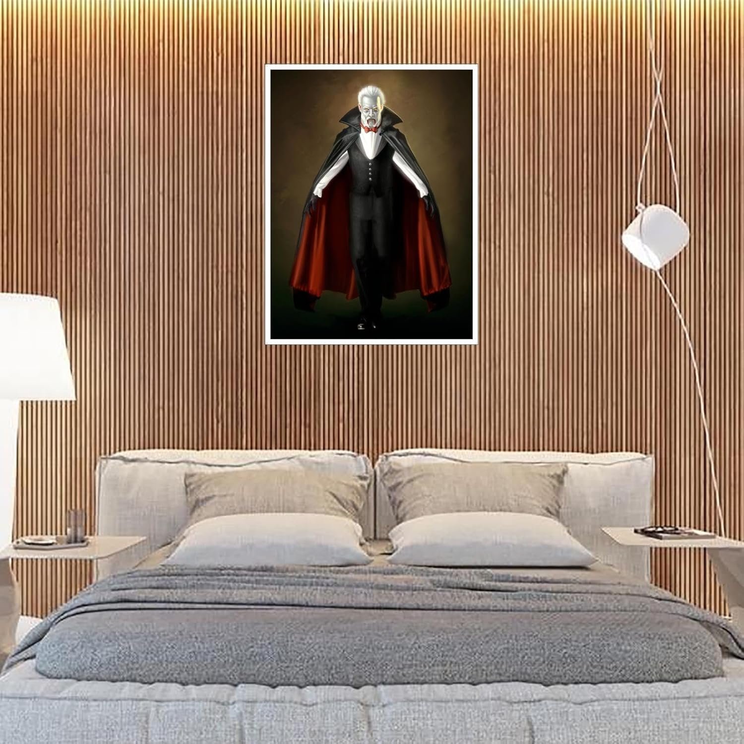 CLEARCONNECT Count Vampire Canvas Prints Terror Vampire Poster Poster Wall Art For Home Office Corridor Decorations Unframed 32"x24"