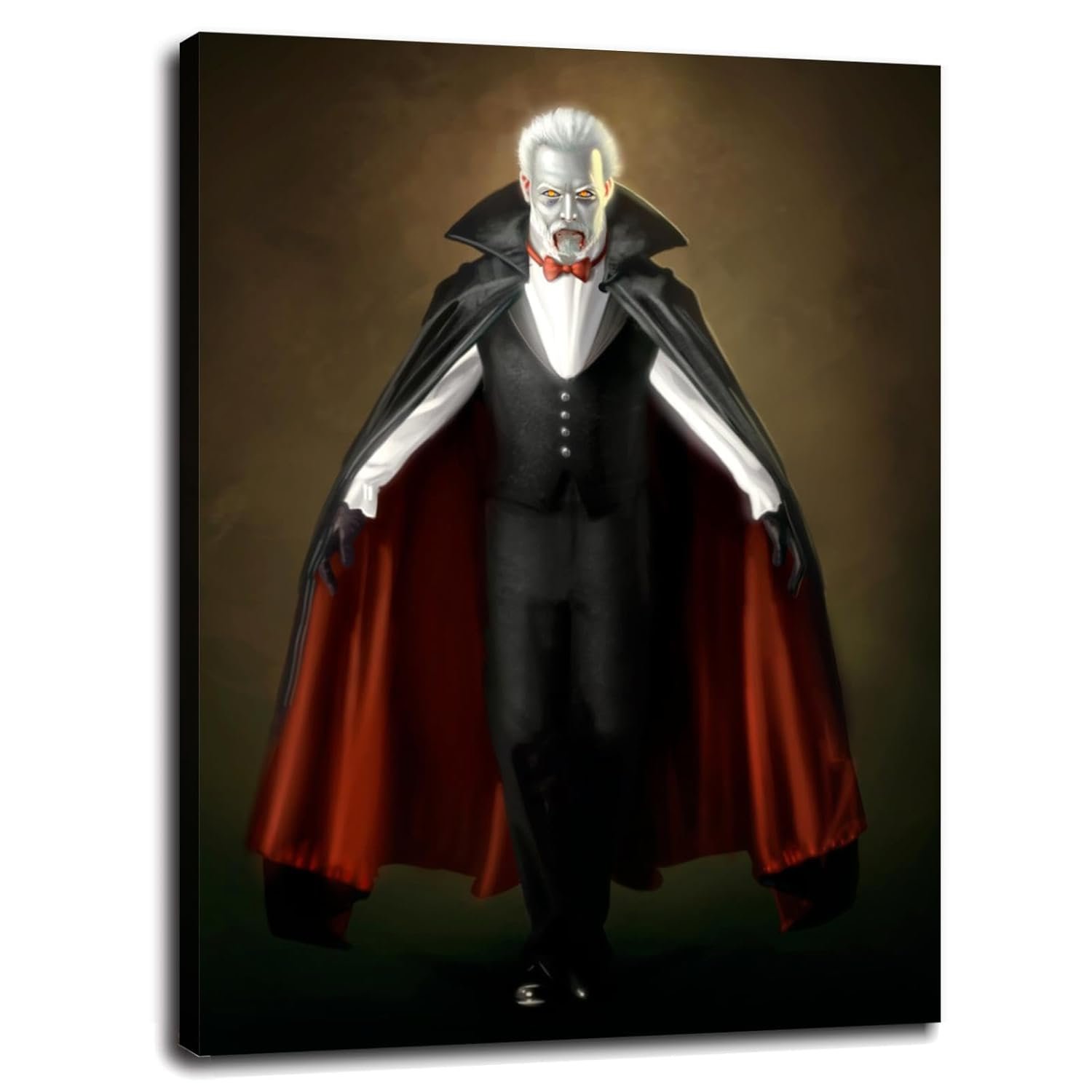 CLEARCONNECT Count Vampire Canvas Prints Terror Vampire Poster Poster Wall Art For Home Office Corridor Decorations Unframed 32"x24"