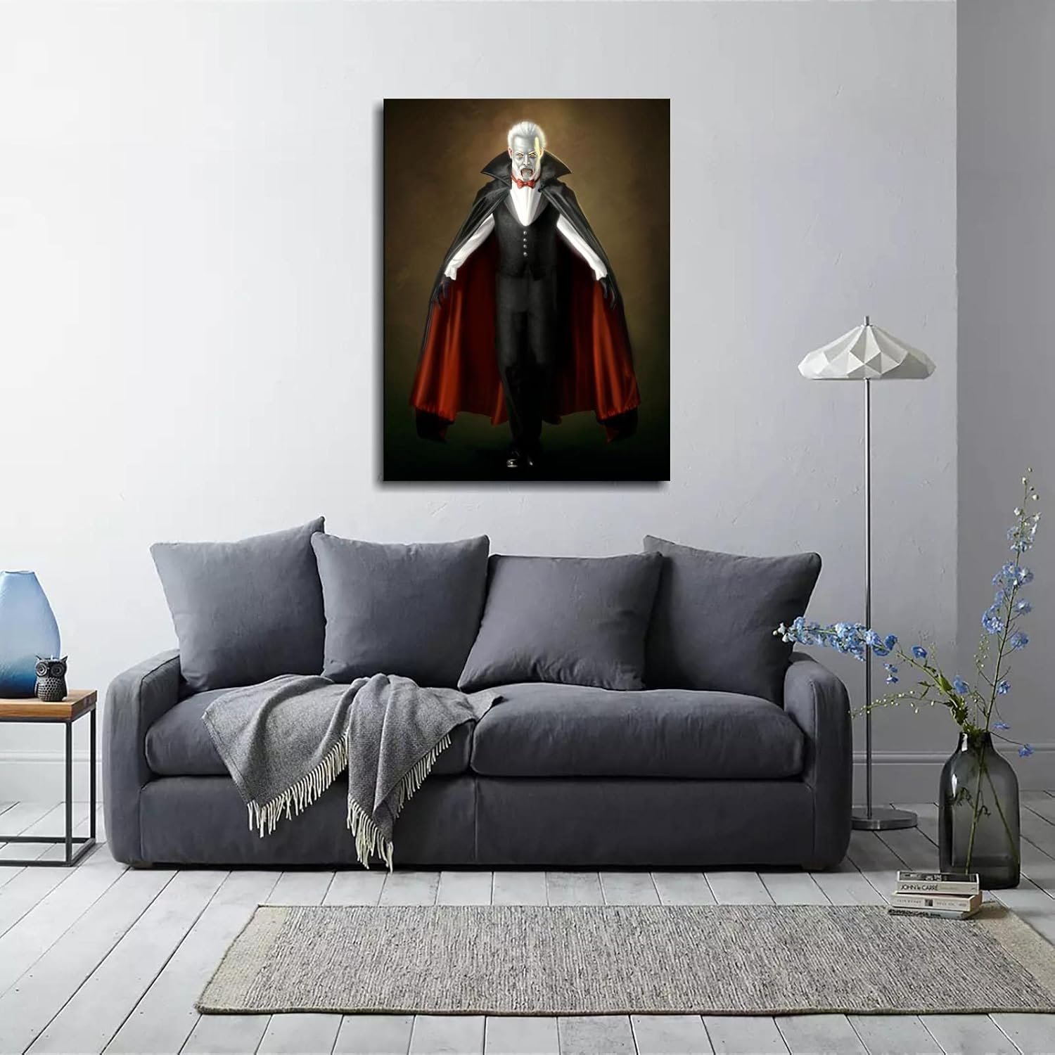 CLEARCONNECT Count Vampire Canvas Prints Terror Vampire Poster Poster Wall Art For Home Office Corridor Decorations Unframed 32"x24"