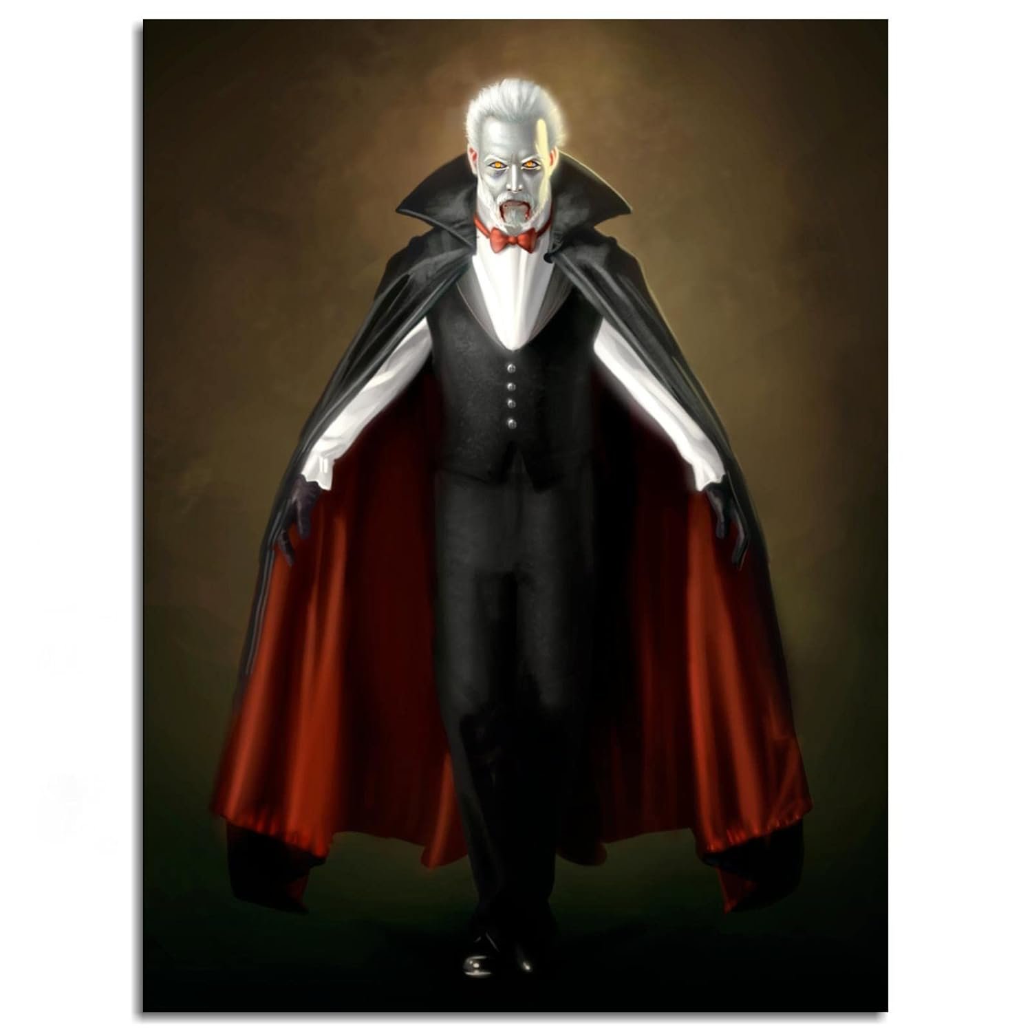 CLEARCONNECT Count Vampire Canvas Prints Terror Vampire Poster Poster Wall Art For Home Office Corridor Decorations Unframed 32"x24"