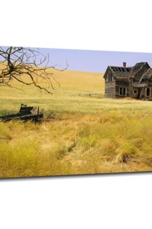 CLEARCONNECT Landscapes Farm Field House Canvas Prints American Countryside A Wooden House In The American Countryside Poster Wall Art For Home Office Bedroom Decorations With...
