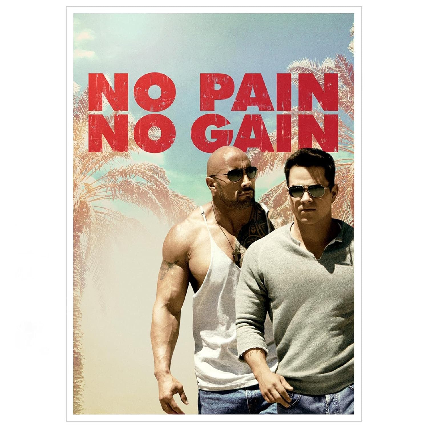 CLEARCONNECT No Pain No Gain Film Poster Pain And Gain Poster Canvas Prints Action Movies Wall Art For Home Office Cinema Decorations Unframed 30"x20"