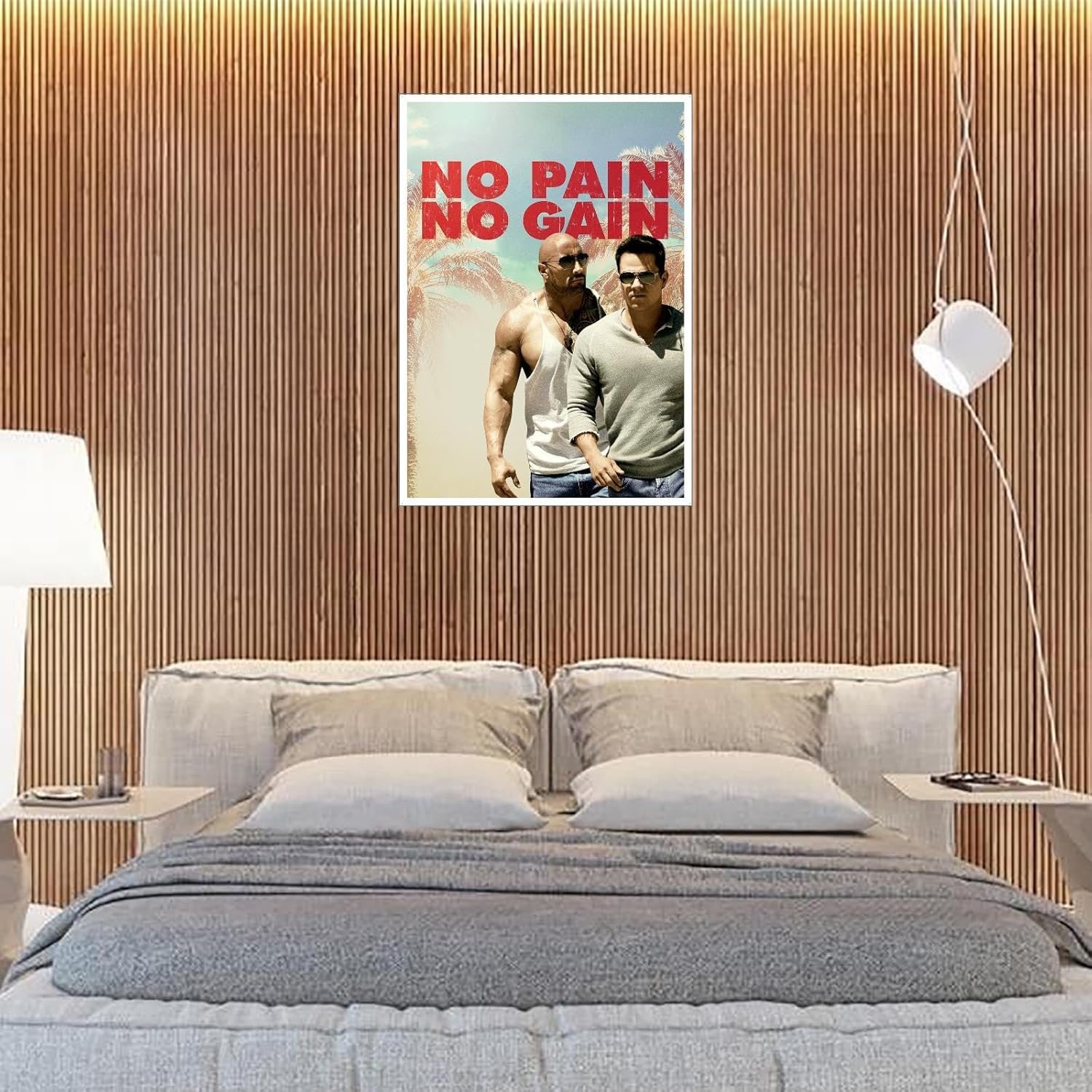 CLEARCONNECT No Pain No Gain Film Poster Pain And Gain Poster Canvas Prints Action Movies Wall Art For Home Office Cinema Decorations Unframed 30"x20"