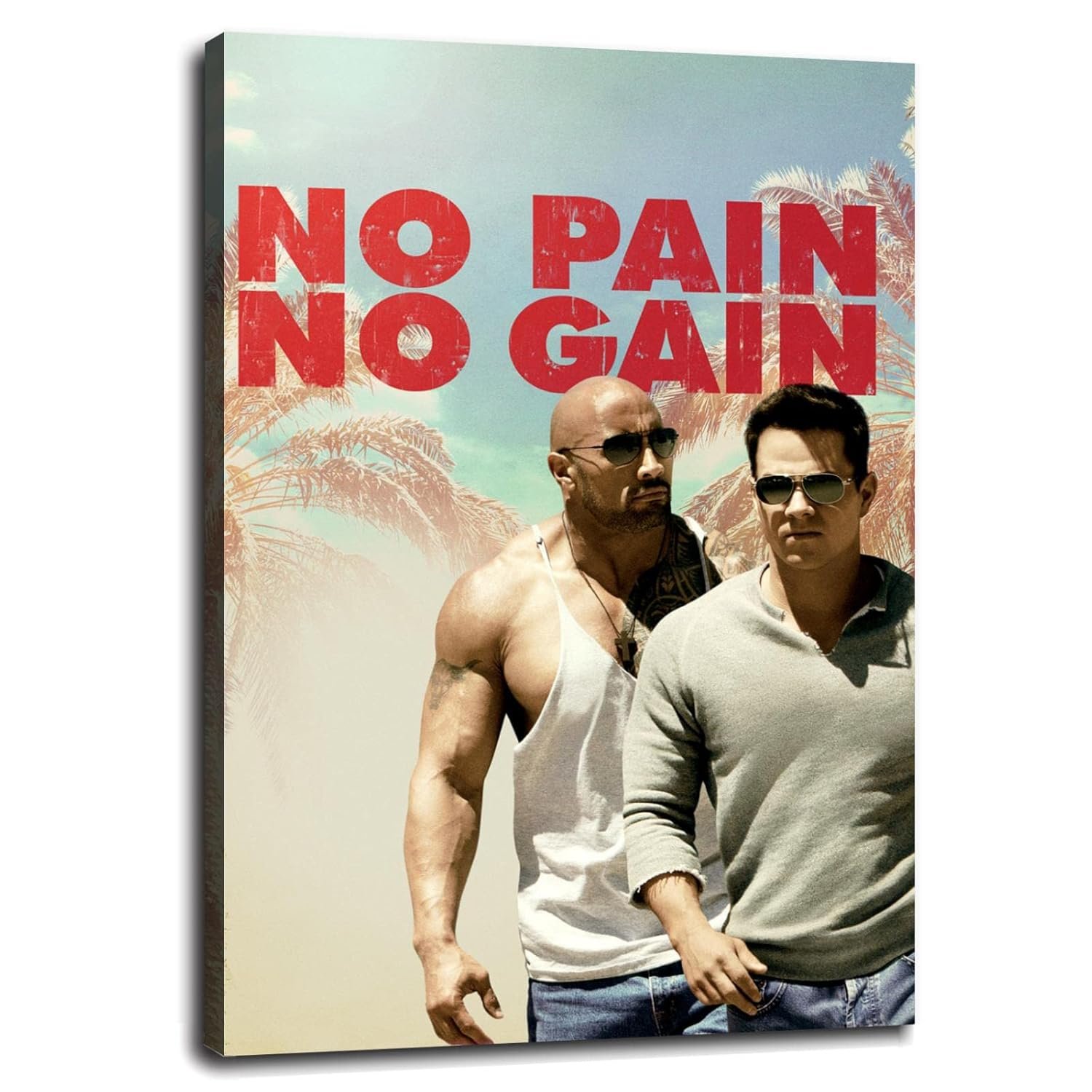 CLEARCONNECT No Pain No Gain Film Poster Pain And Gain Poster Canvas Prints Action Movies Wall Art For Home Office Cinema Decorations Unframed 30"x20"