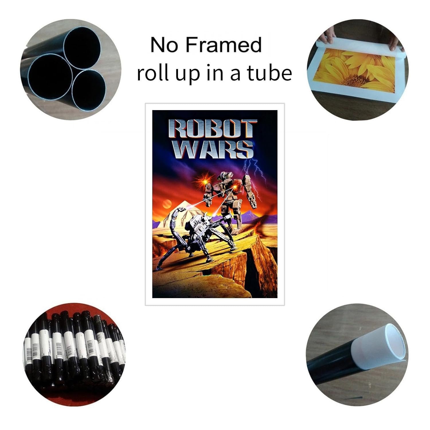 CLEARCONNECT Robot Wars 1993 Film Poster Poster Science Fiction Movies Canvas Prints Action Movies Wall Art For Home Office Cinema Decorations Unframed 12"x8"