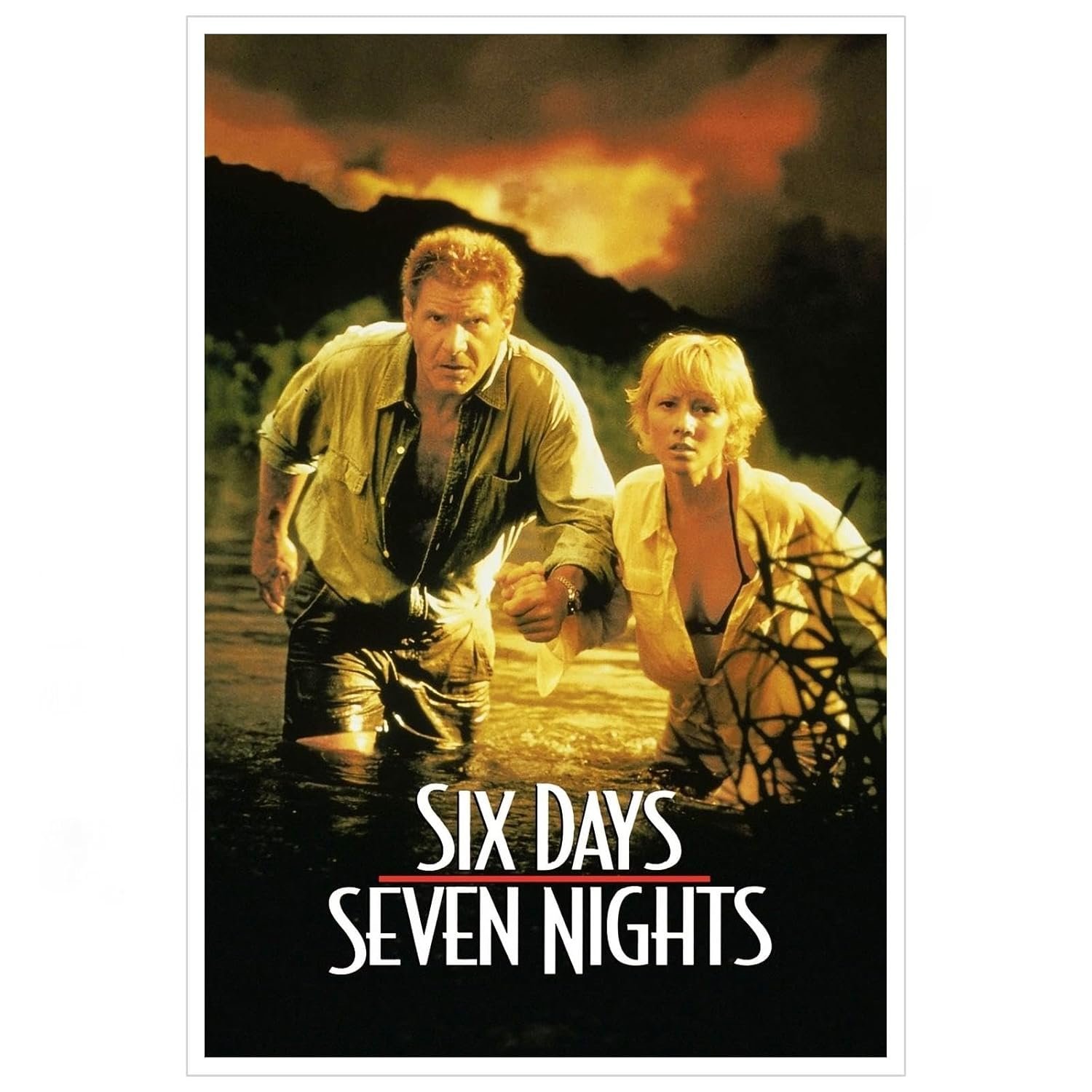 CLEARCONNECT Six Days Seven Nights 1998 Poster Poster Adventure Movies Canvas Prints Action Movies Wall Art For Home Office Cinema Decorations Unframed 36"x24"