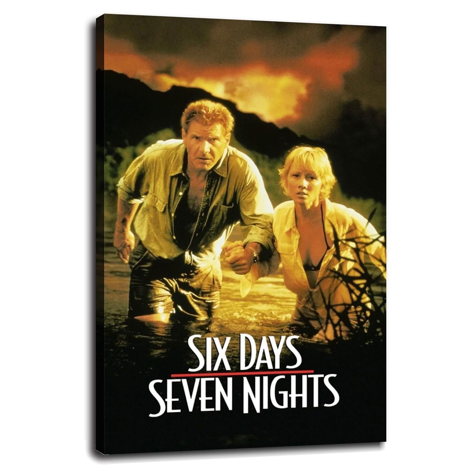 CLEARCONNECT Six Days Seven Nights 1998 Poster Poster Adventure Movies Canvas Prints Action Movies Wall Art For Home Office Cinema Decorations Unframed 36"x24"