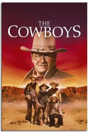 CLEARCONNECT The Cowboys (1972) Film Poster Poster Western Cowboy Canvas Prints Old Movies Wall Art For Home Office Cinema Decorations Unframed 24"x16"