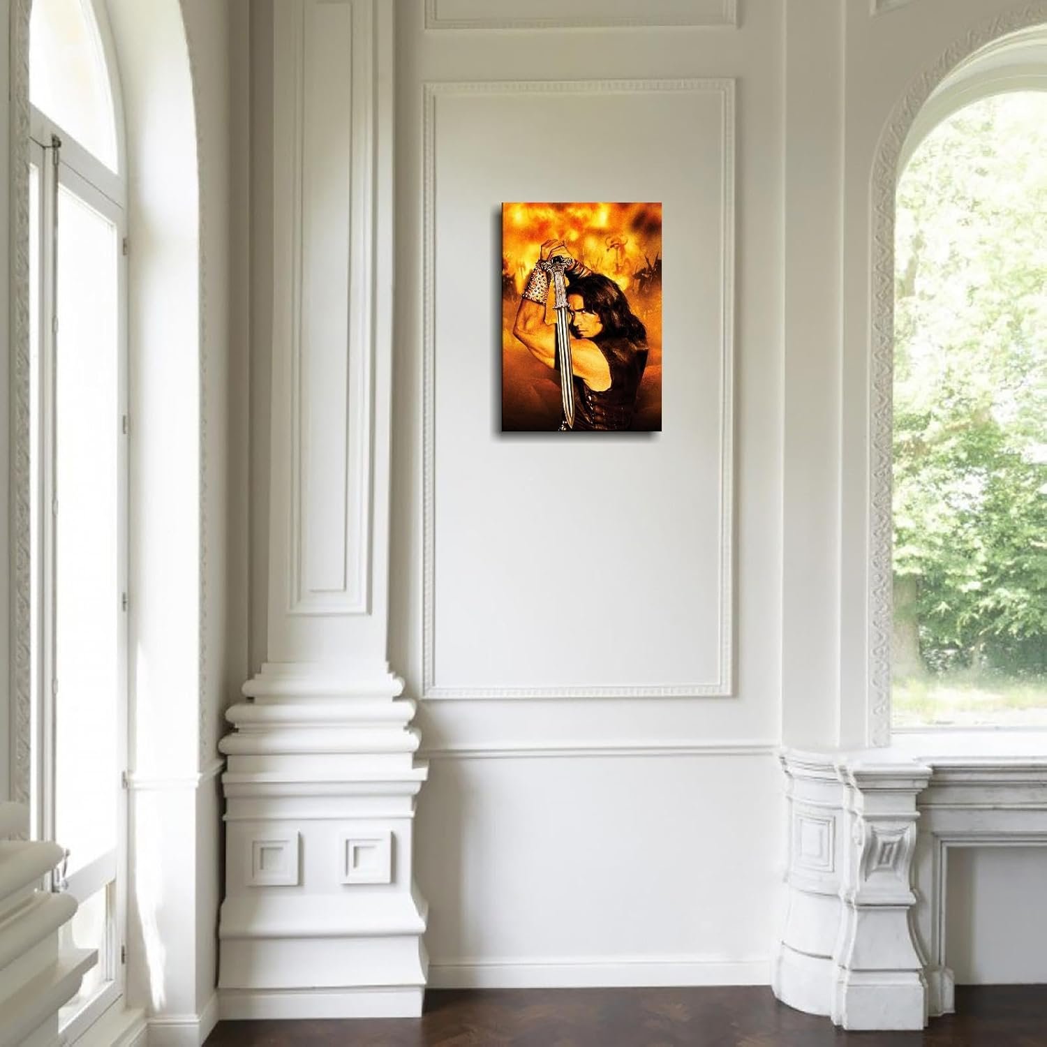 Conan The Barbarian 1982 Poster Wall Art Fantasy Adventure Canvas Prints Old Movies Poster For Home Office Cinema Decorations With Framed 36"x24"