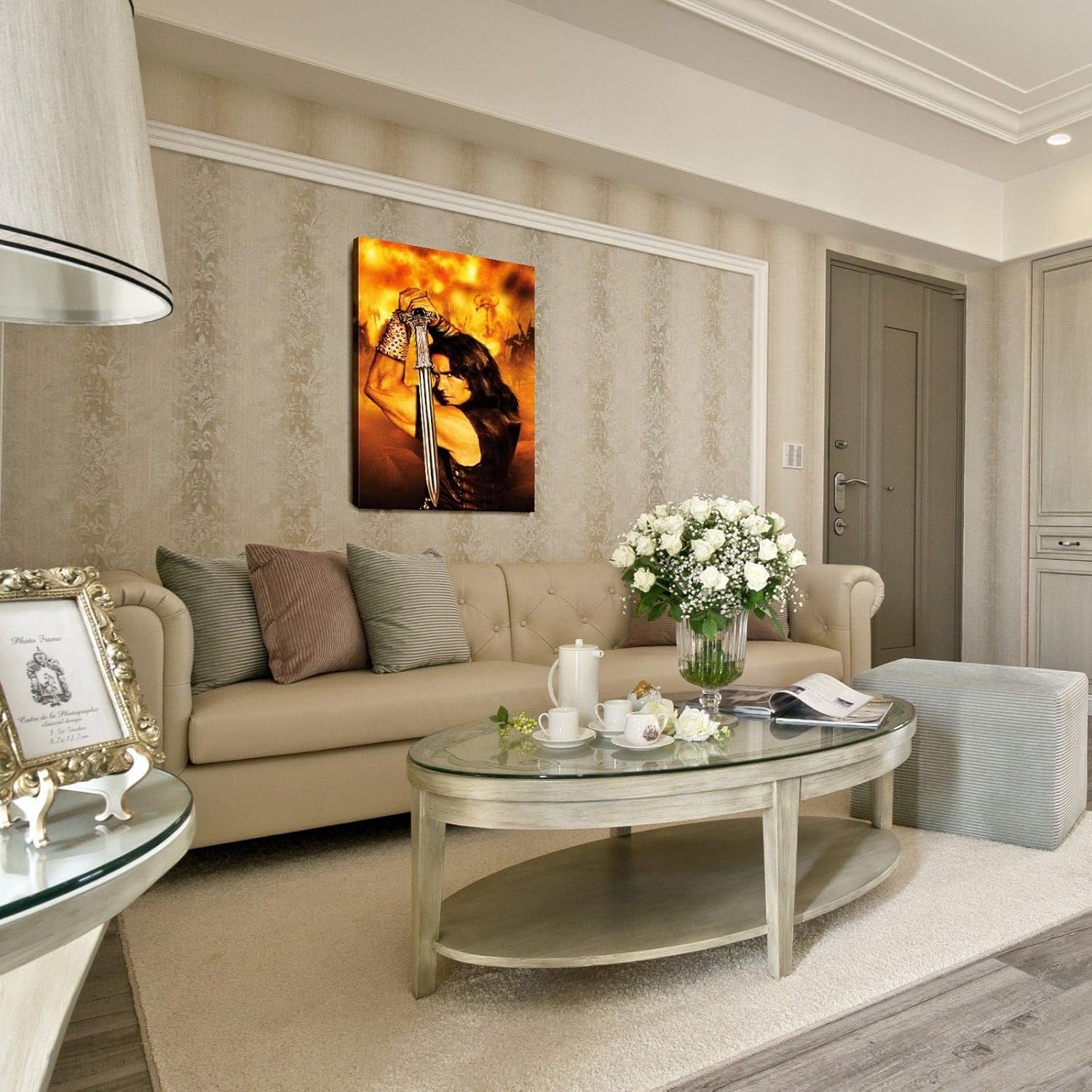 Conan The Barbarian 1982 Poster Wall Art Fantasy Adventure Canvas Prints Old Movies Poster For Home Office Cinema Decorations With Framed 36"x24"