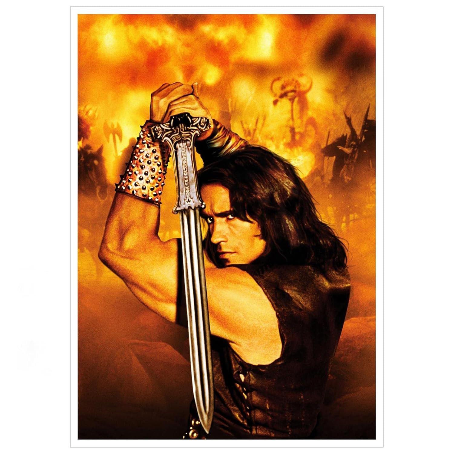 Conan The Barbarian 1982 Poster Wall Art Fantasy Adventure Canvas Prints Old Movies Poster For Home Office Cinema Decorations With Framed 36"x24"
