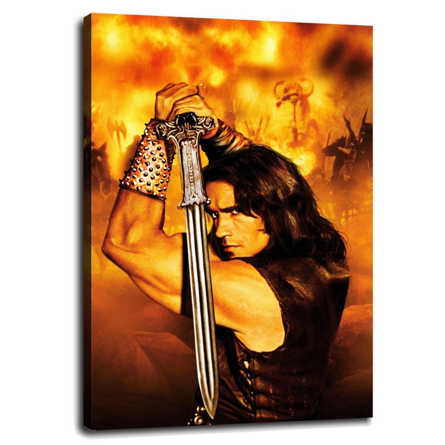 Conan The Barbarian 1982 Poster Wall Art Fantasy Adventure Canvas Prints Old Movies Poster For Home Office Cinema Decorations With Framed 36"x24"