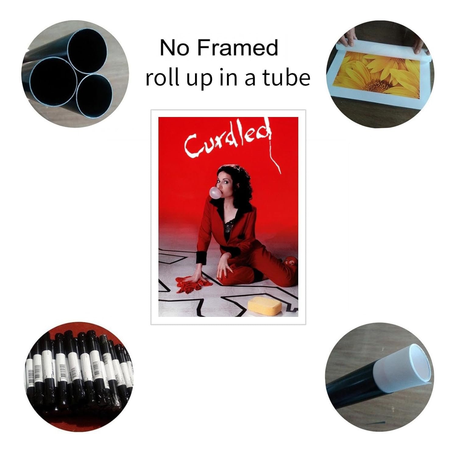 Curdled Movie Poster Wall Art Comedy Films Canvas Prints Poster For Home Office Cinema Decorations Unframed 12"x8"