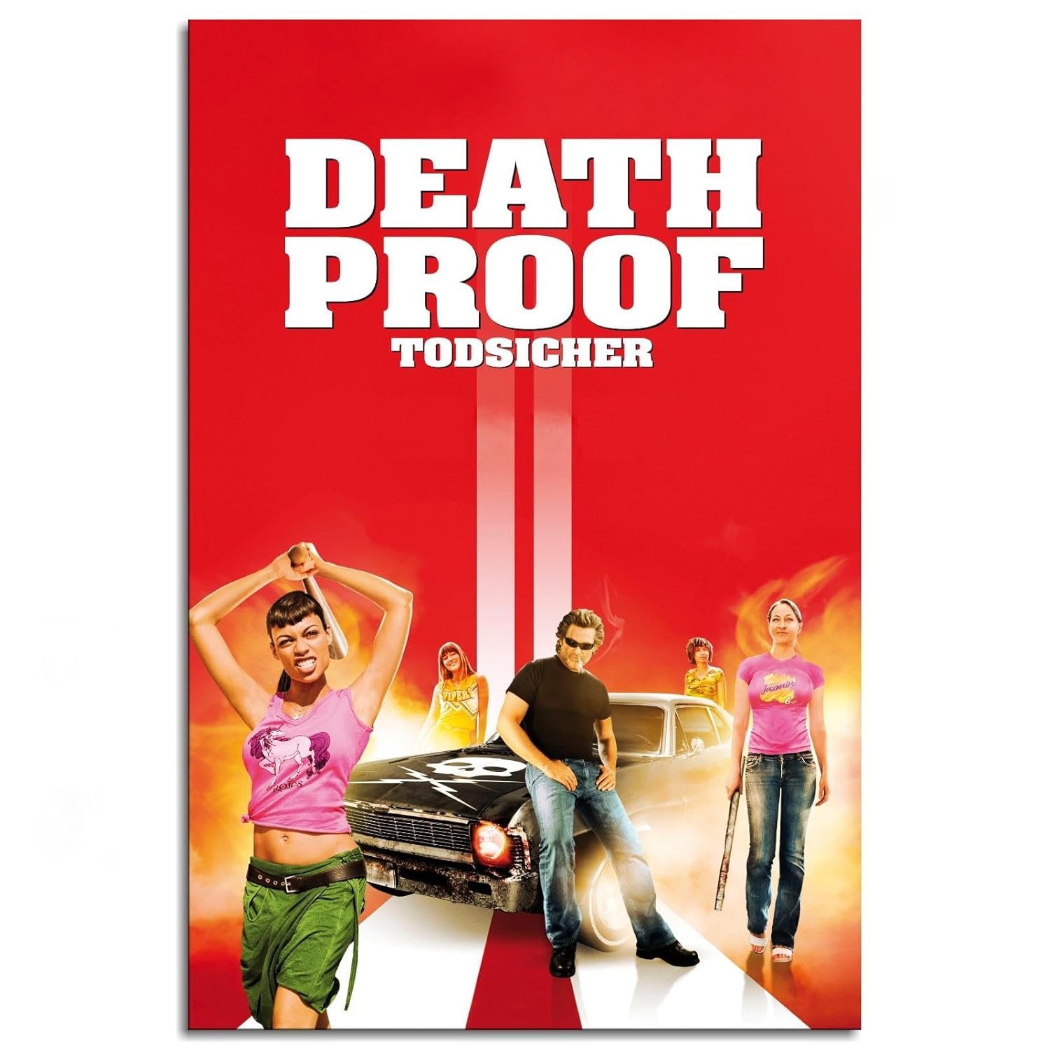 Death Proof Movie Poster Wall Art Action Movies Canvas Prints Classic Movies Poster For Home Office Cinema Decorations With Framed 18"x12"
