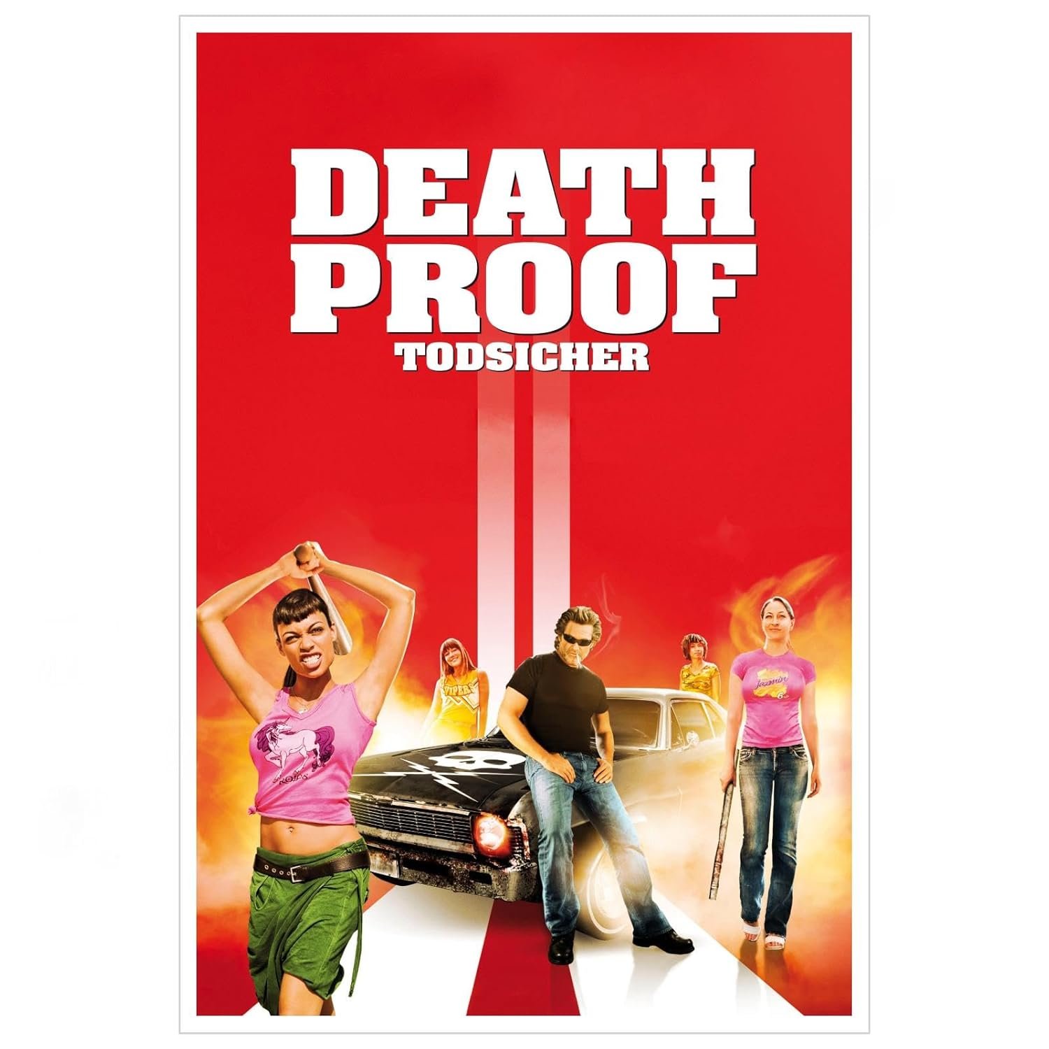 Death Proof Movie Poster Wall Art Action Movies Canvas Prints Classic Movies Poster For Home Office Cinema Decorations With Framed 18"x12"